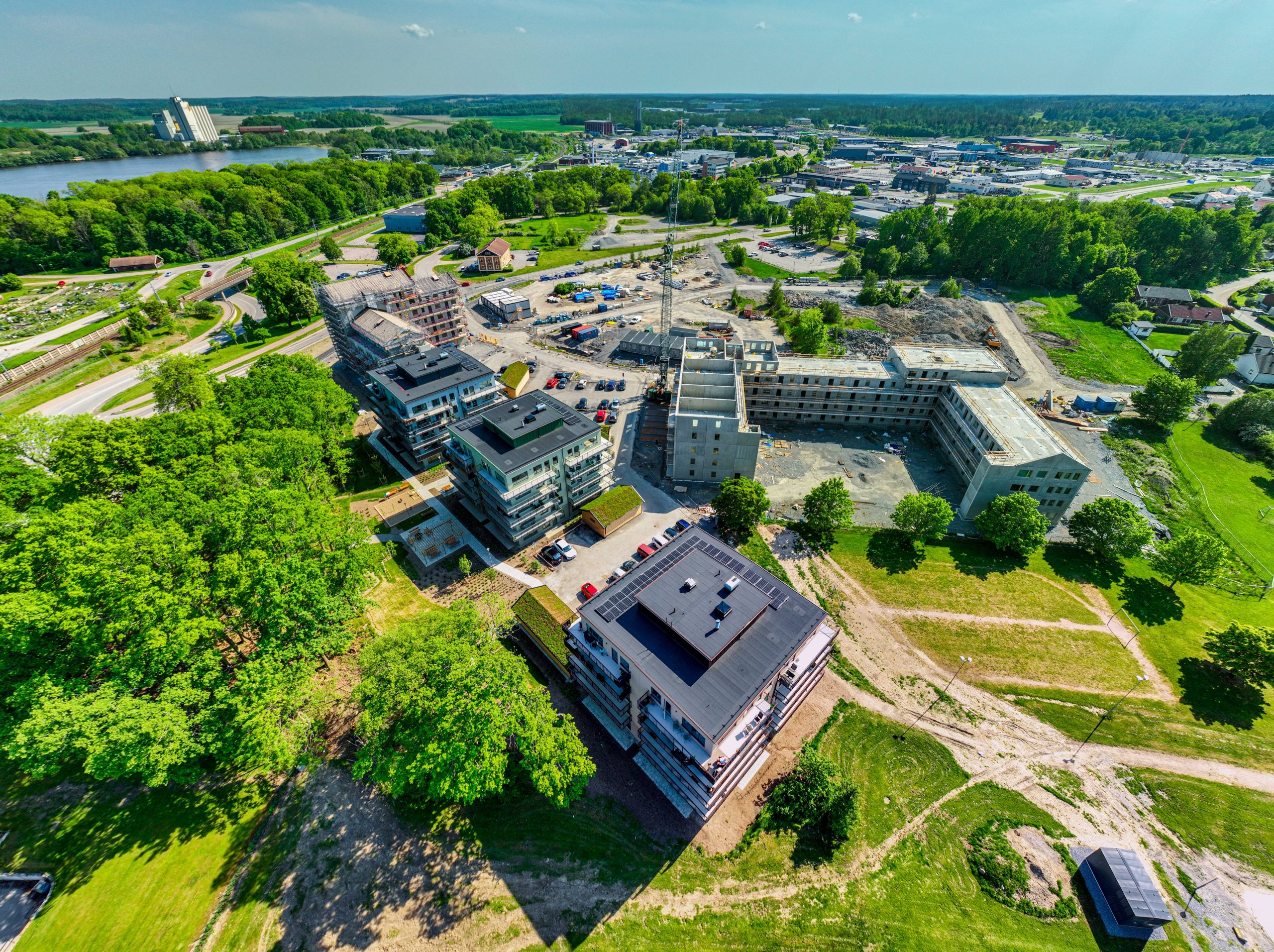 Flygfoto över området Måsen under uppbyggnad Högupplöst flygfoto över området Måsen under uppbyggnad.